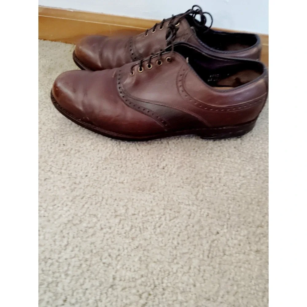 Footjoy Icon Golf Shoes Mens Oxford Wing Tip Cleats 11.5 D Brown Soft Leather***